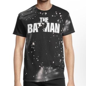 The Batman Movie Mens Crew Neck Short Sleeve Regular Fit Tie-Dye Graphic T-Shirt